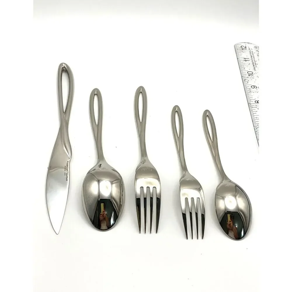 Yamazaki L'Fleur 5 Pc Place Setting Stainless Glossy Japan Flatware Replacement
